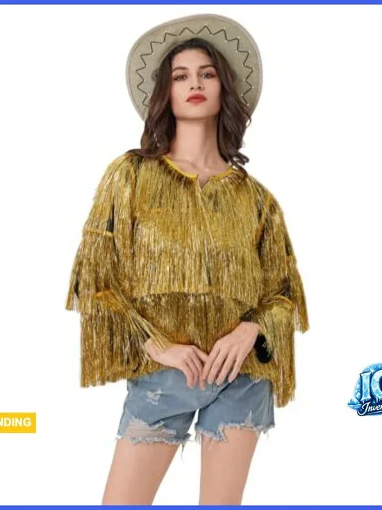 Sparkly Tinsel Fringe Jacket with Loose Fit for Festival Wear - Picture 4 of 6